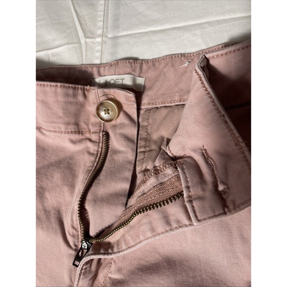 Loft Womens Straight Leg Ankle Pants Pink Pockets Size 6 - Picture 6 of 9